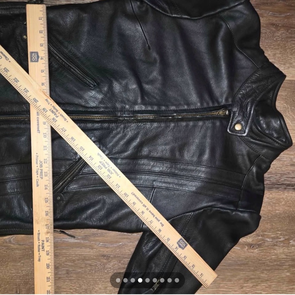 Unik Black Leather Jacket with removable lining - Picture 4 of 9